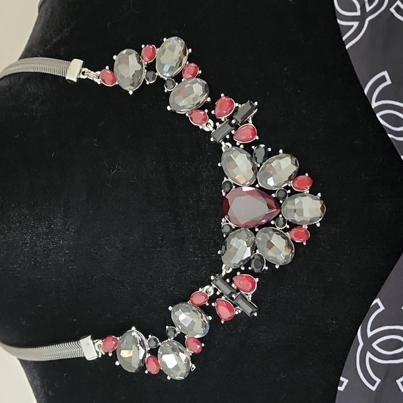 WHBM - Ruby and Silver Necklace - Picture 3 of 5